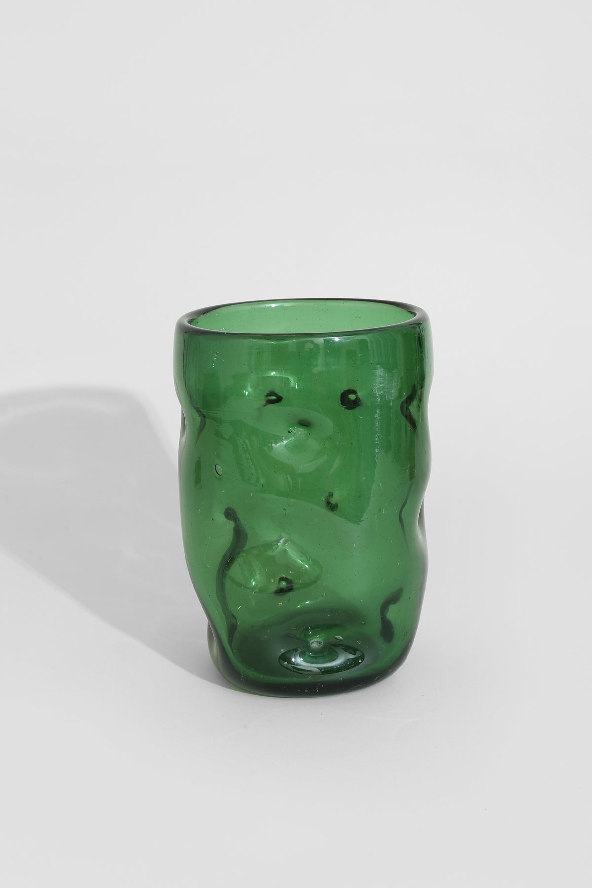 Hand-Blown Green Glass Vase