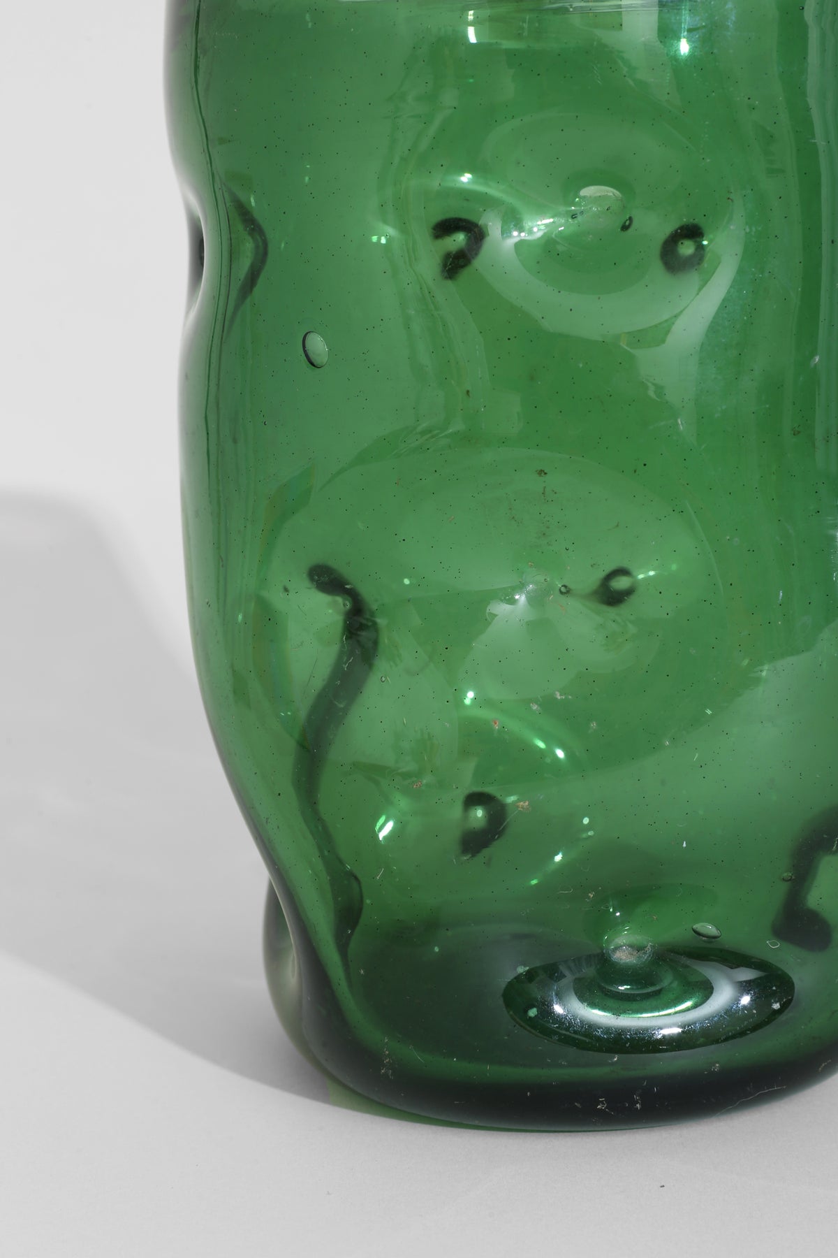 Hand-Blown Green Glass Vase