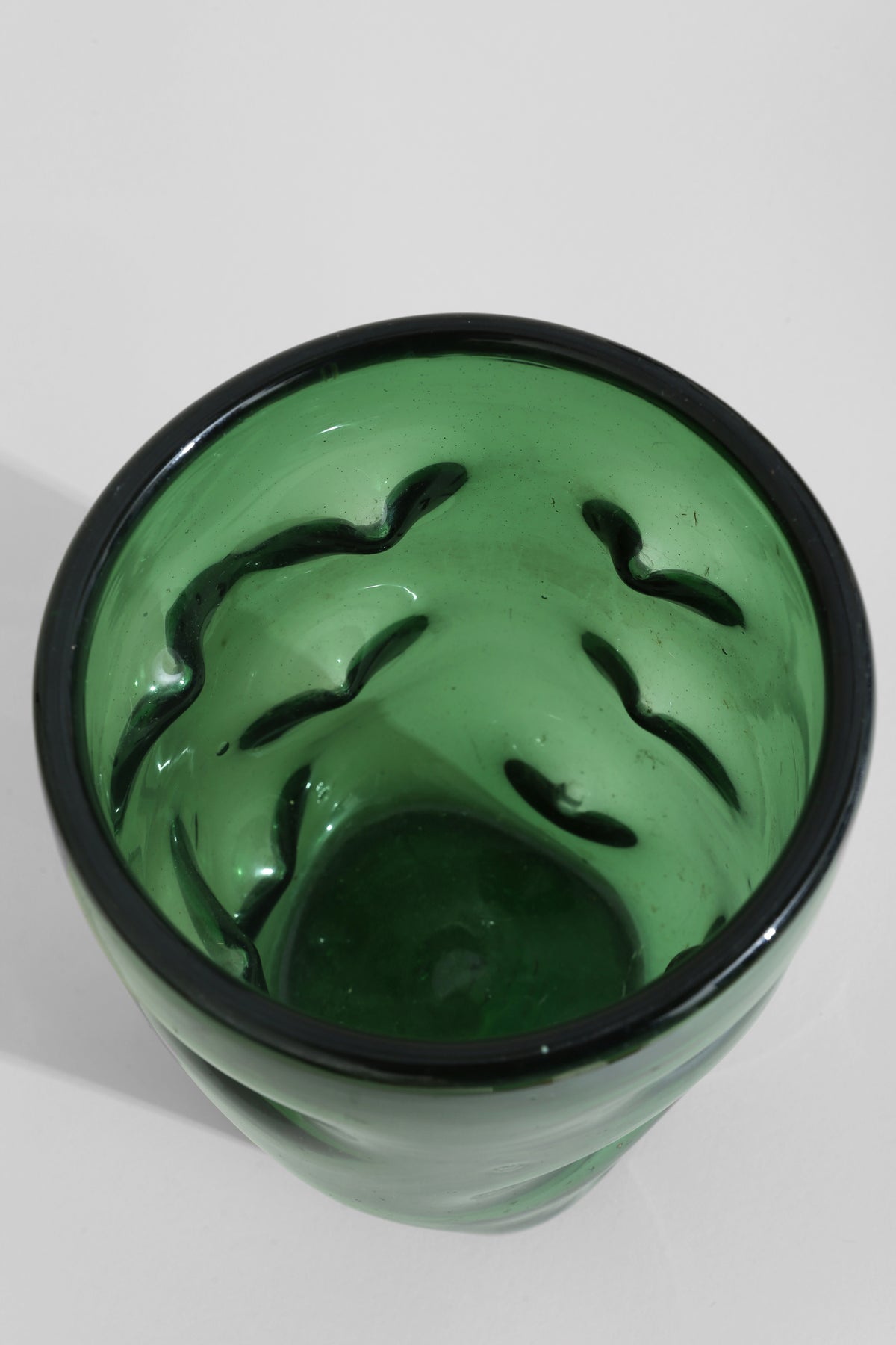 Hand-Blown Green Glass Vase