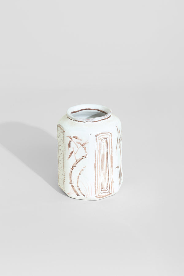Folk Art Ceramic Vessel