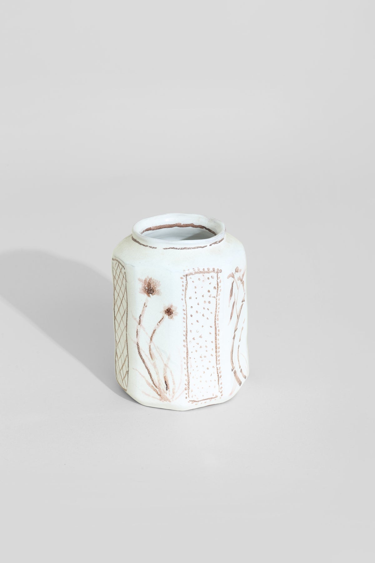Folk Art Ceramic Vessel