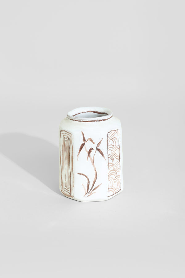 Folk Art Ceramic Vessel