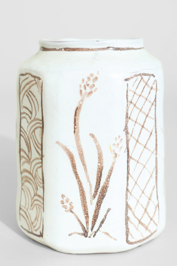 Folk Art Ceramic Vessel