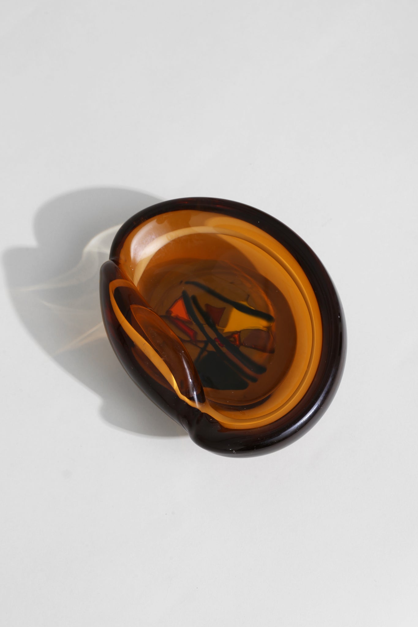 Amber Abstract Glass Catchall