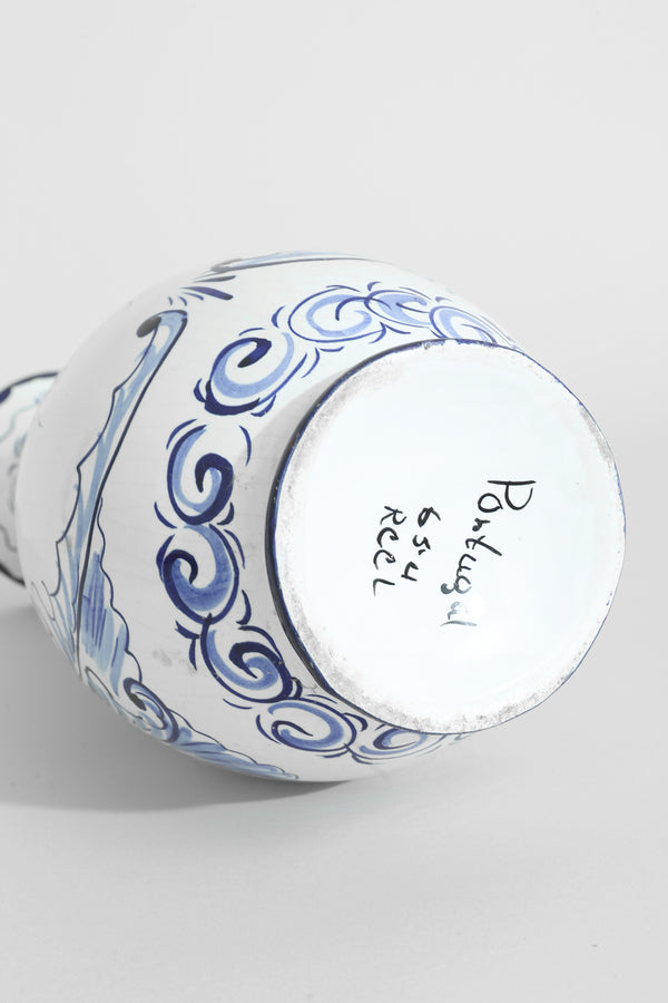 Portuguese Hand-Painted Ceramic Vase
