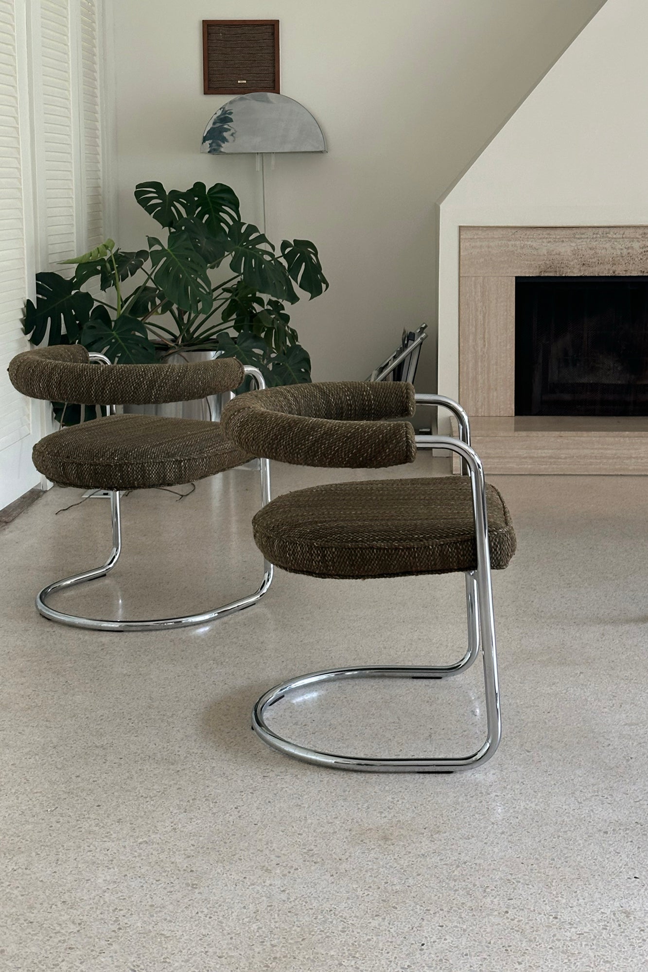 Tubular Chrome Cantilever Chairs (Set of 4)