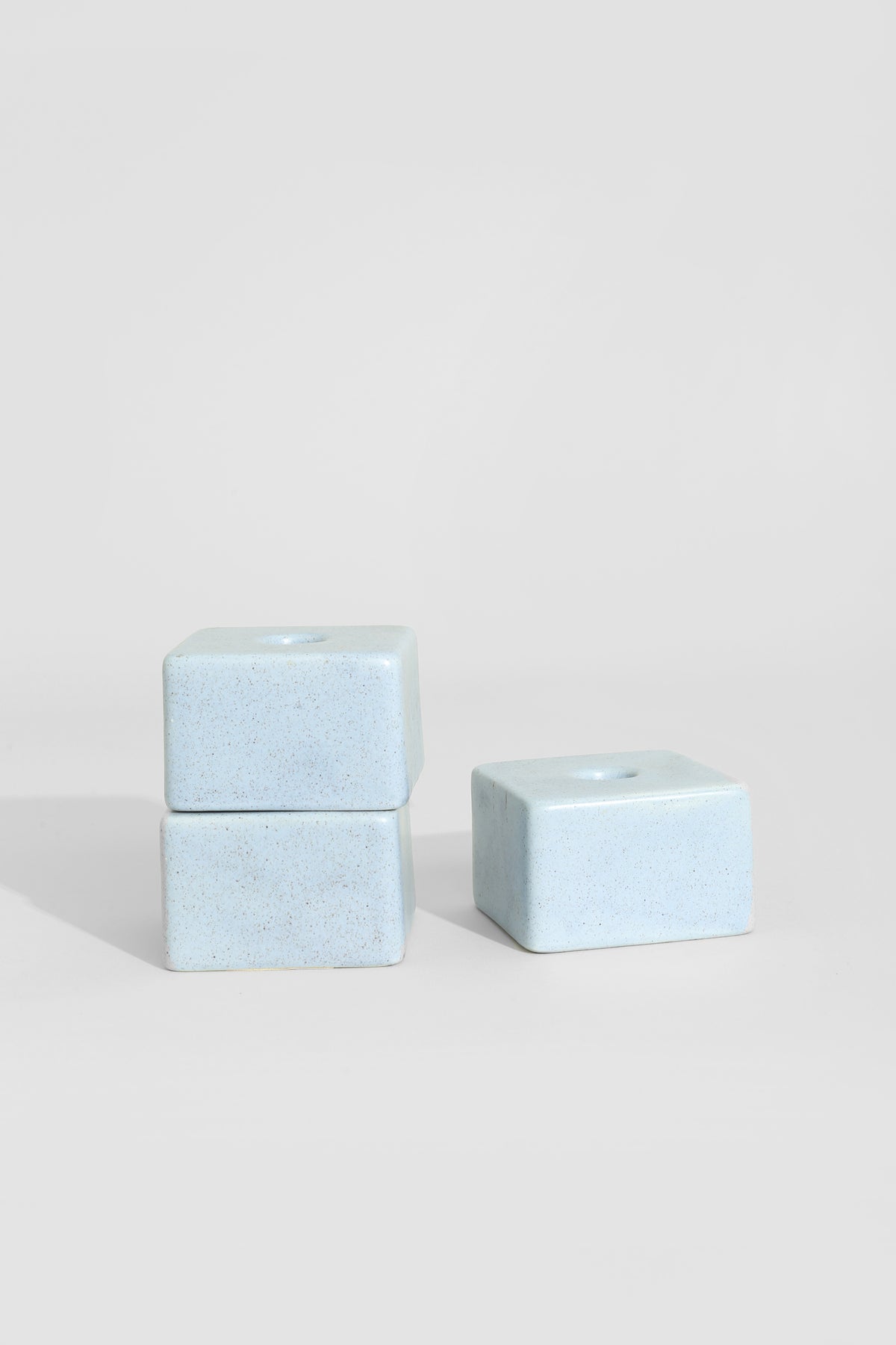 Ceramic Block Candleholder Trio