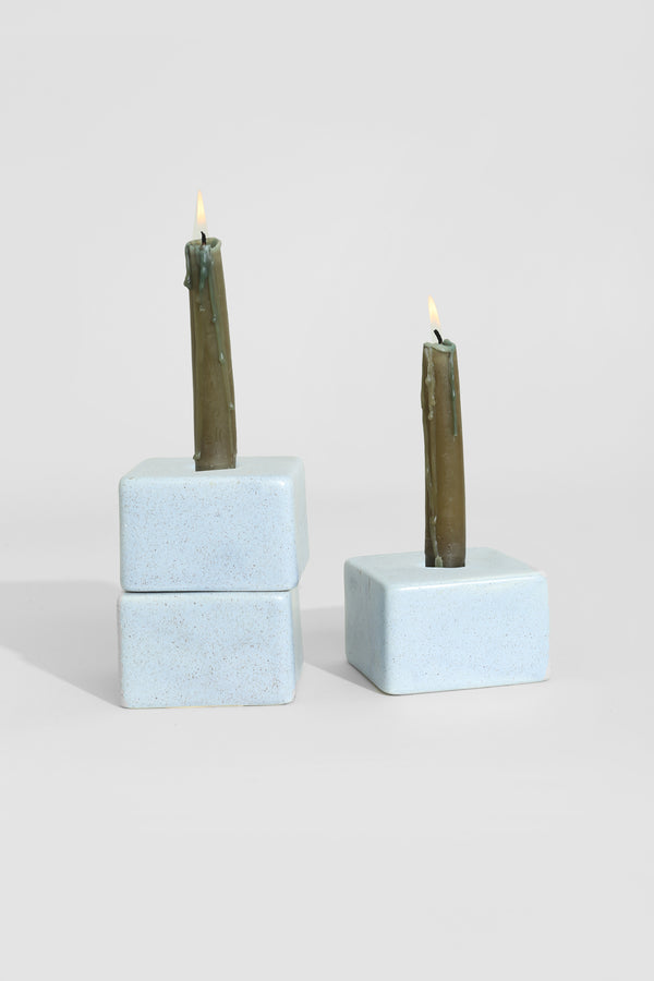 Ceramic Block Candleholder Trio