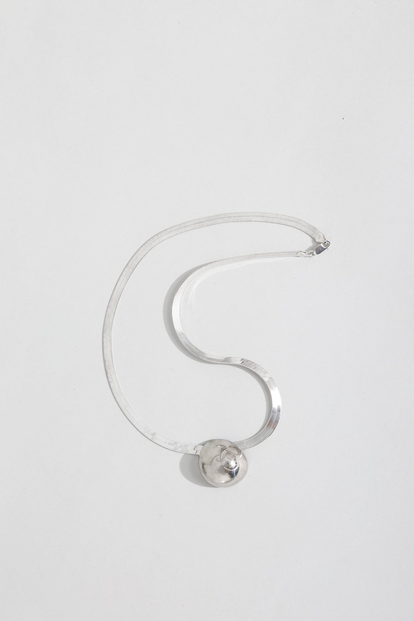 Spiral Shell + 22” Herringbone Necklace