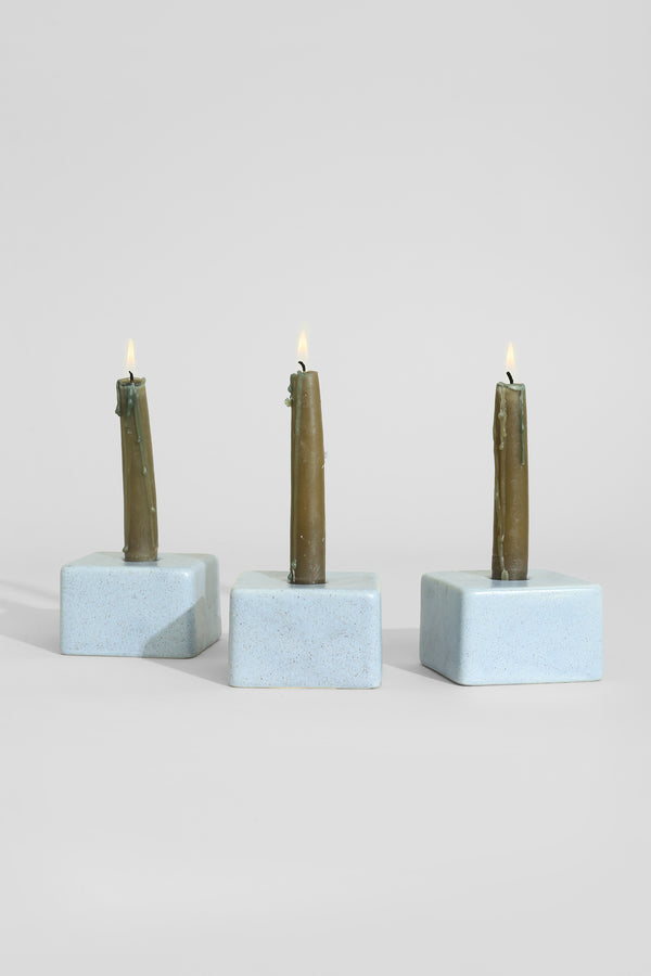 Ceramic Block Candleholder Trio