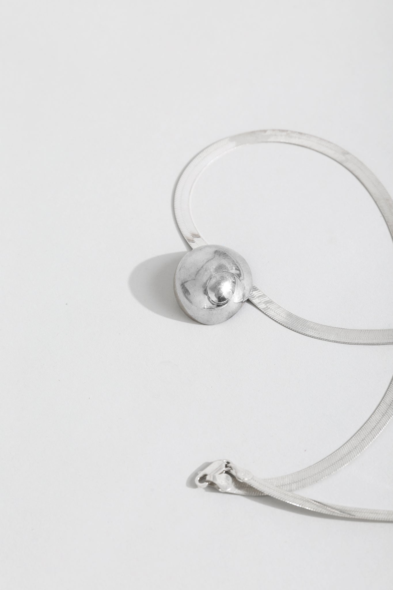 Spiral Shell + 22” Herringbone Necklace