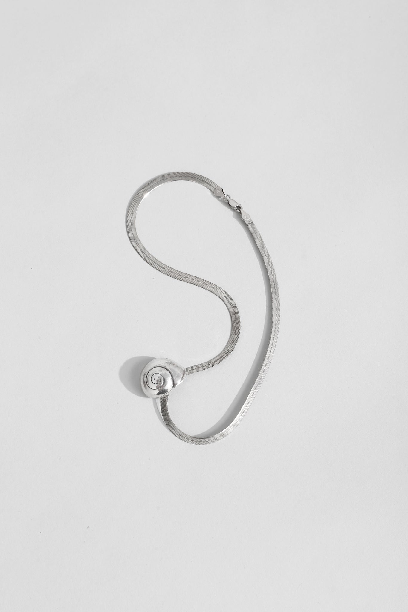 Spiral Shell + 18” Herringbone Necklace