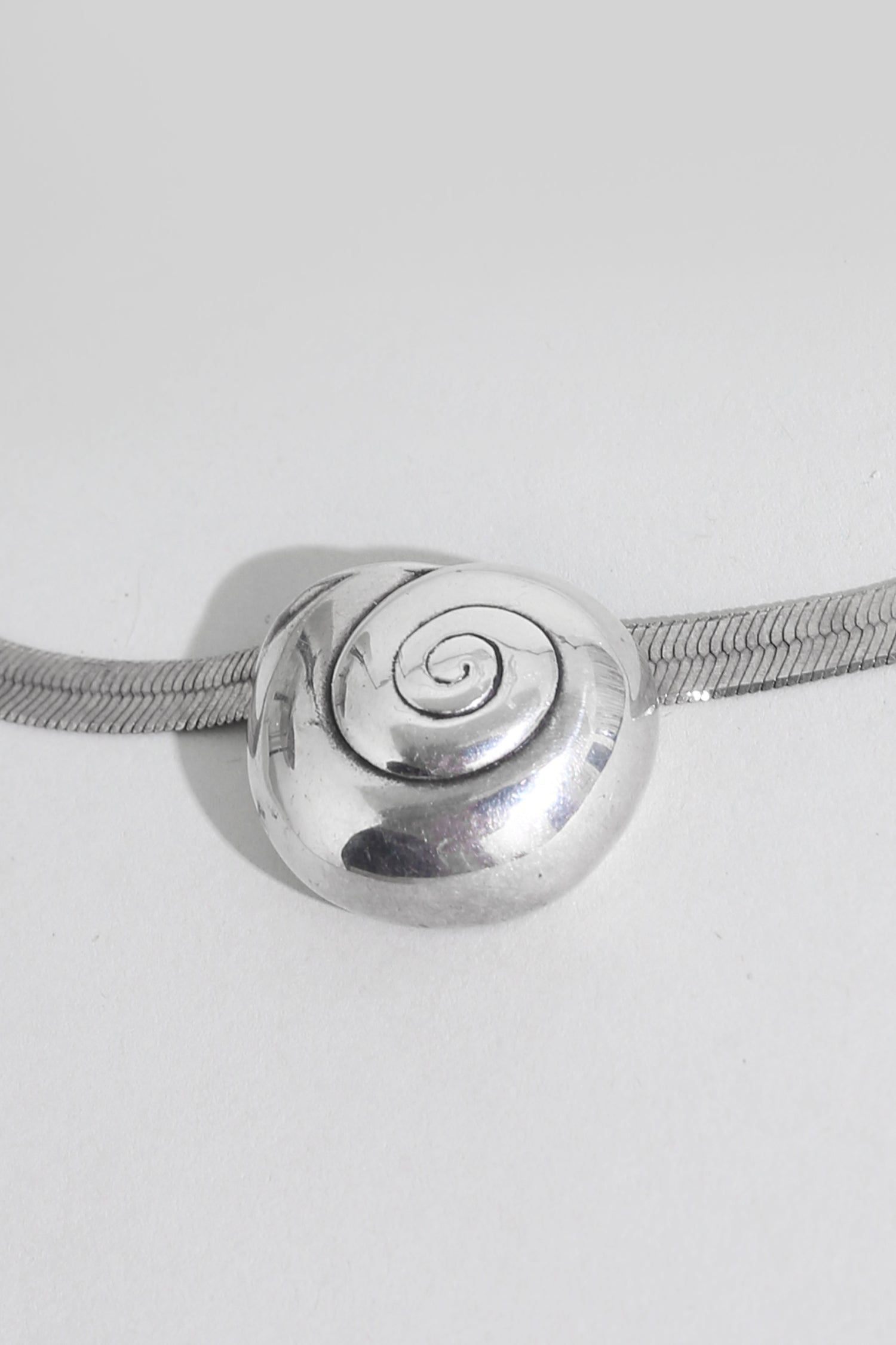 Spiral Shell + 18” Herringbone Necklace