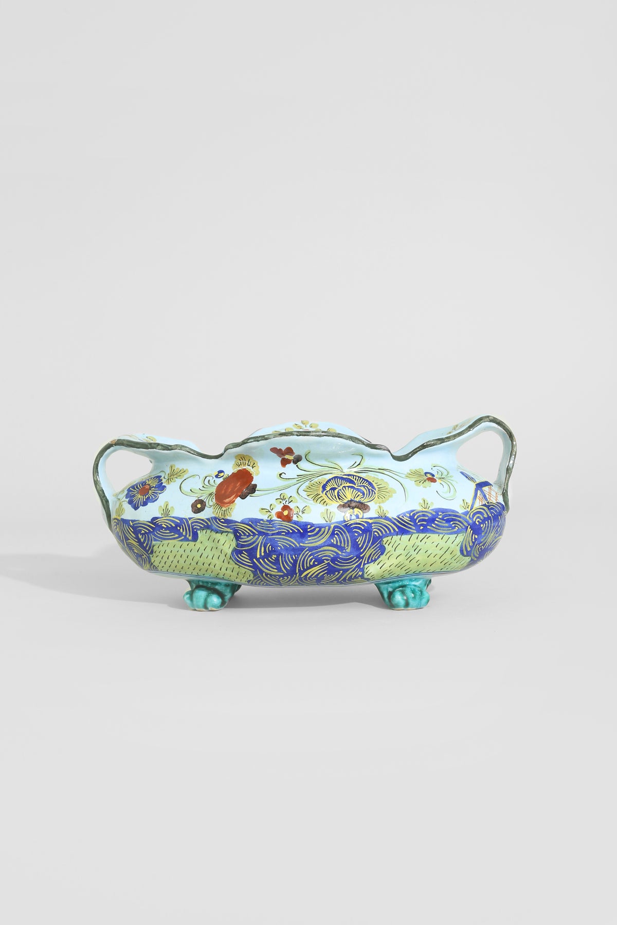 Cellini Italy Hand-Painted Ceramic Centerpiece