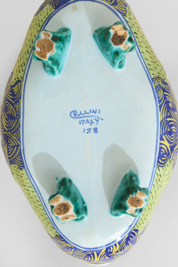 Cellini Italy Hand-Painted Ceramic Centerpiece