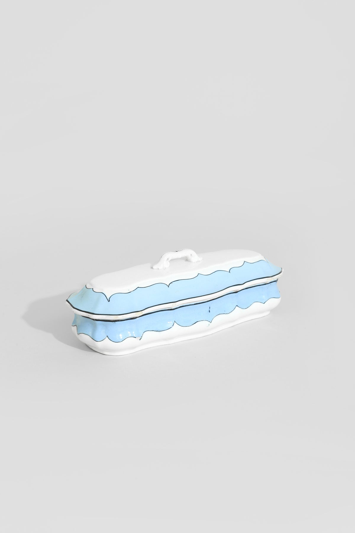 Blue & White Ceramic Covered Dish