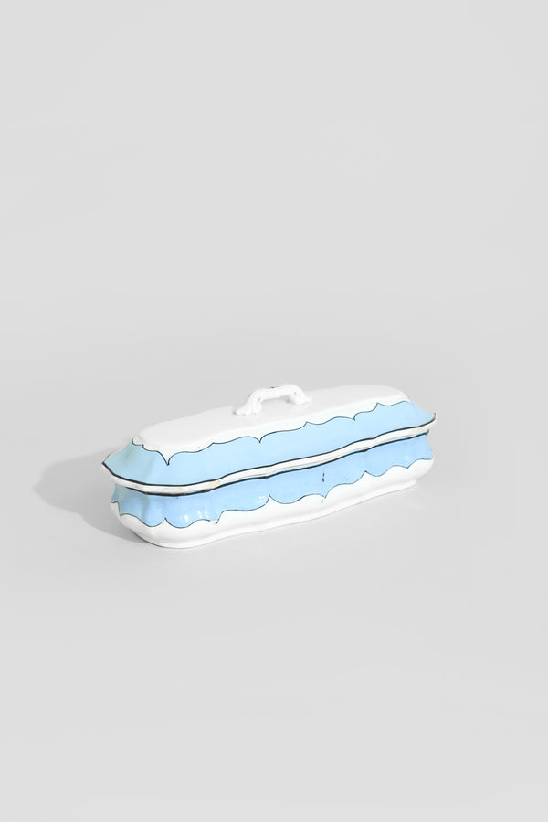 Blue & White Ceramic Covered Dish