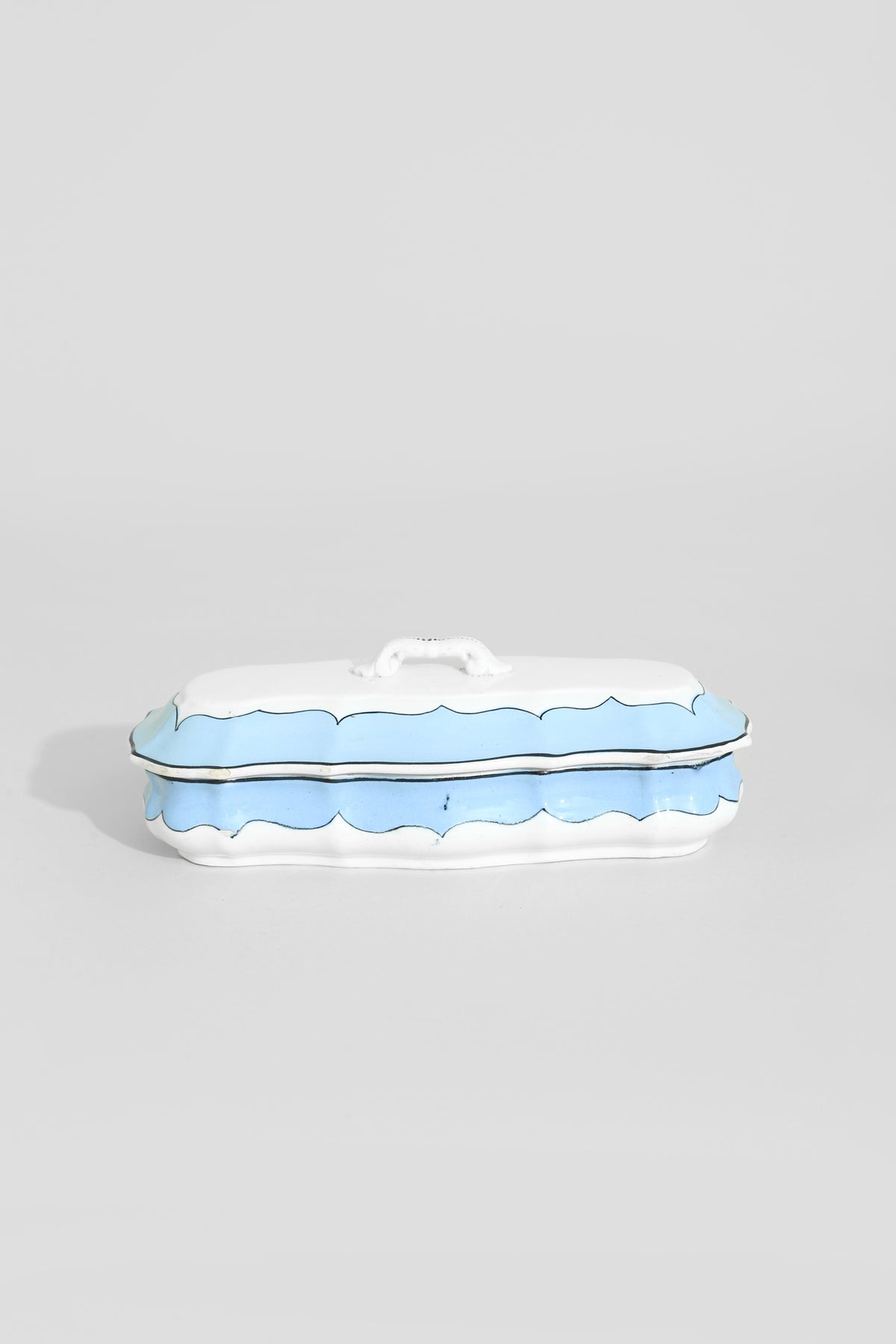Blue & White Ceramic Covered Dish