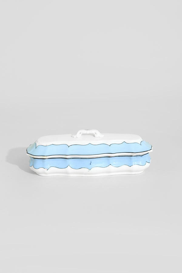 Blue & White Ceramic Covered Dish