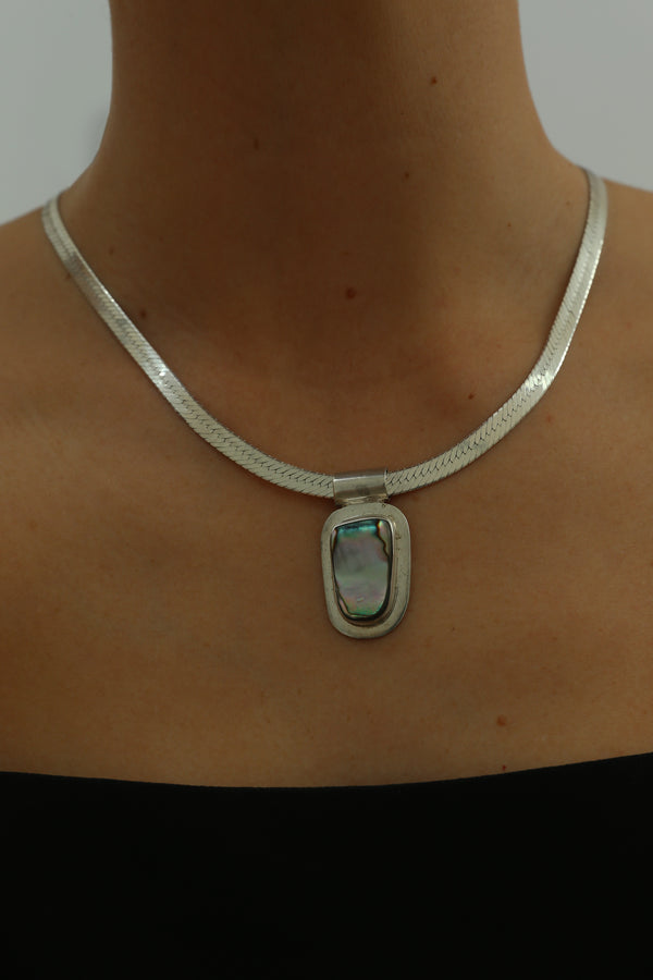Abalone Herringbone Necklace