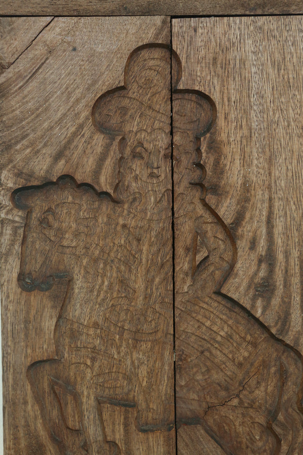 Figural Carved Wood Wall Hanging