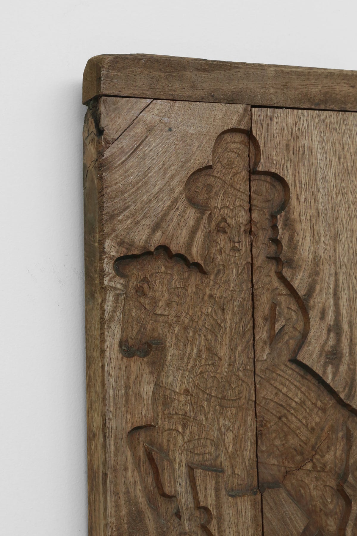 Figural Carved Wood Wall Hanging