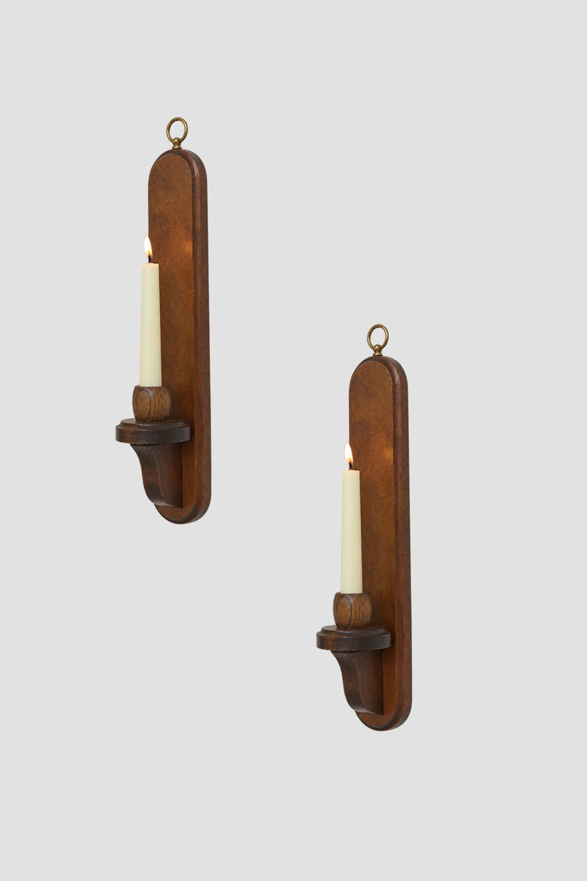Wood Wall Candleholder Set