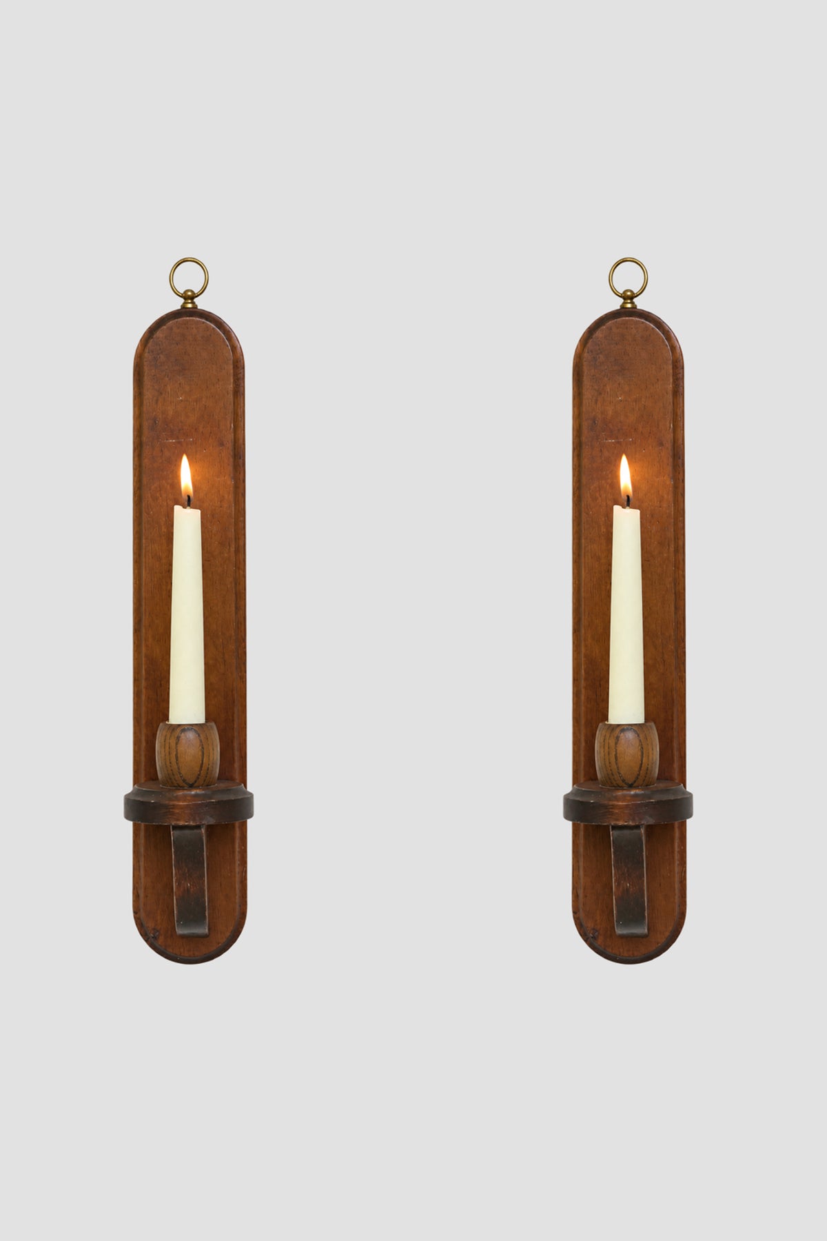 Wood Wall Candleholder Set