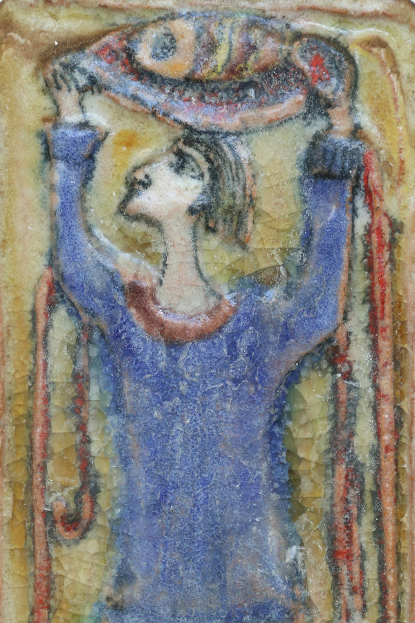 Desimone Figural Ceramic Wall Plaque, 1960s