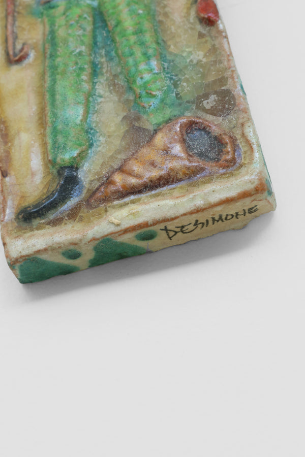 Desimone Figural Ceramic Wall Plaque, 1960s