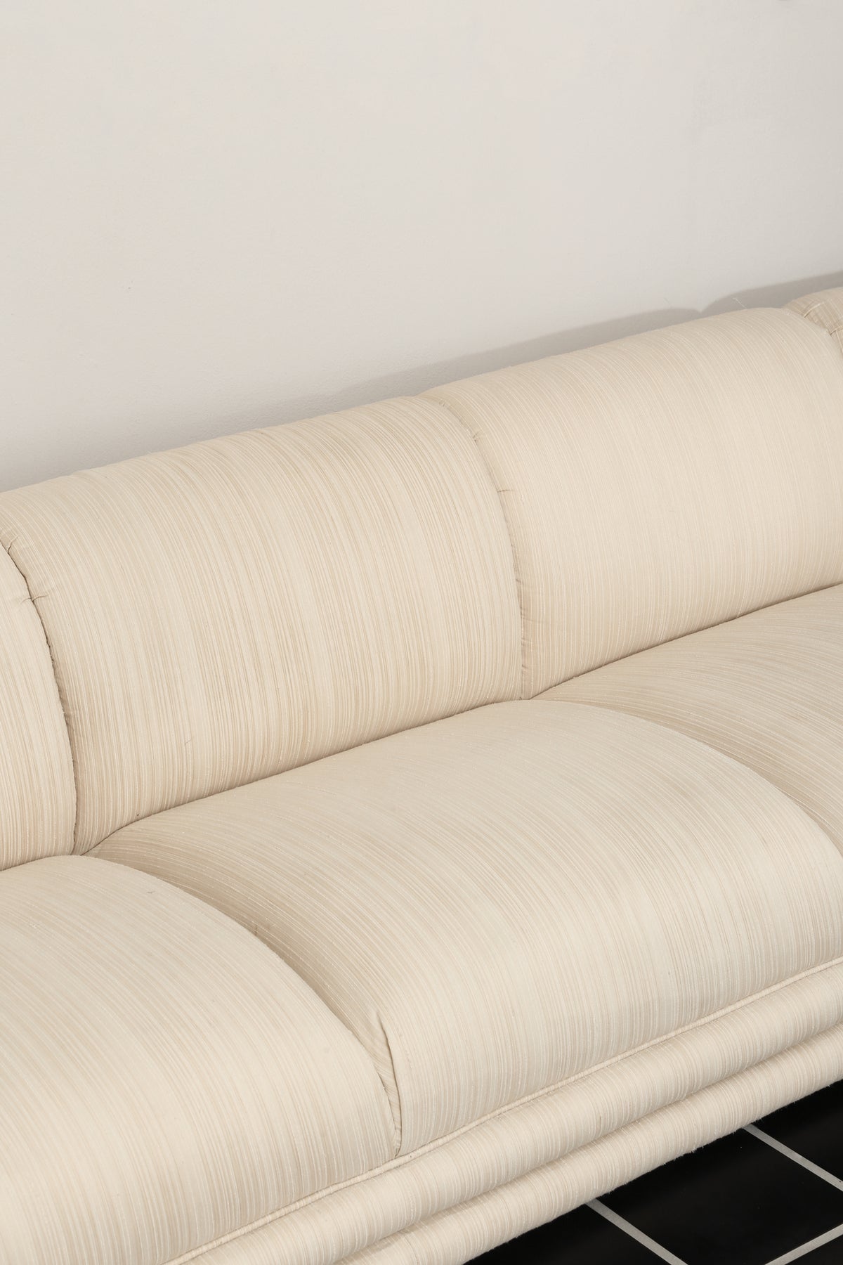 Vintage Three-Piece Curved Modular Sectional Sofa