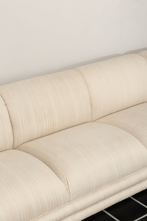 Vintage Three-Piece Curved Modular Sectional Sofa