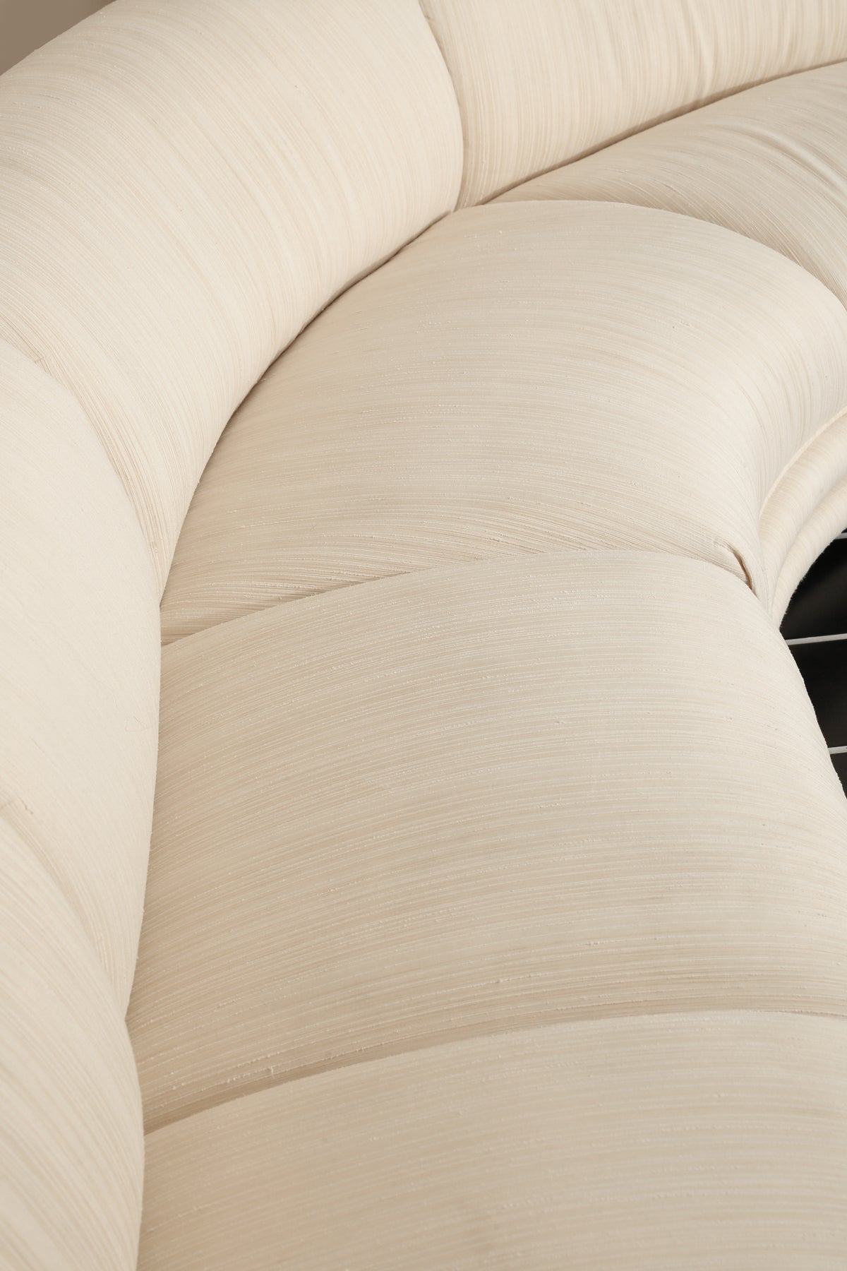 Vintage Three-Piece Curved Modular Sectional Sofa