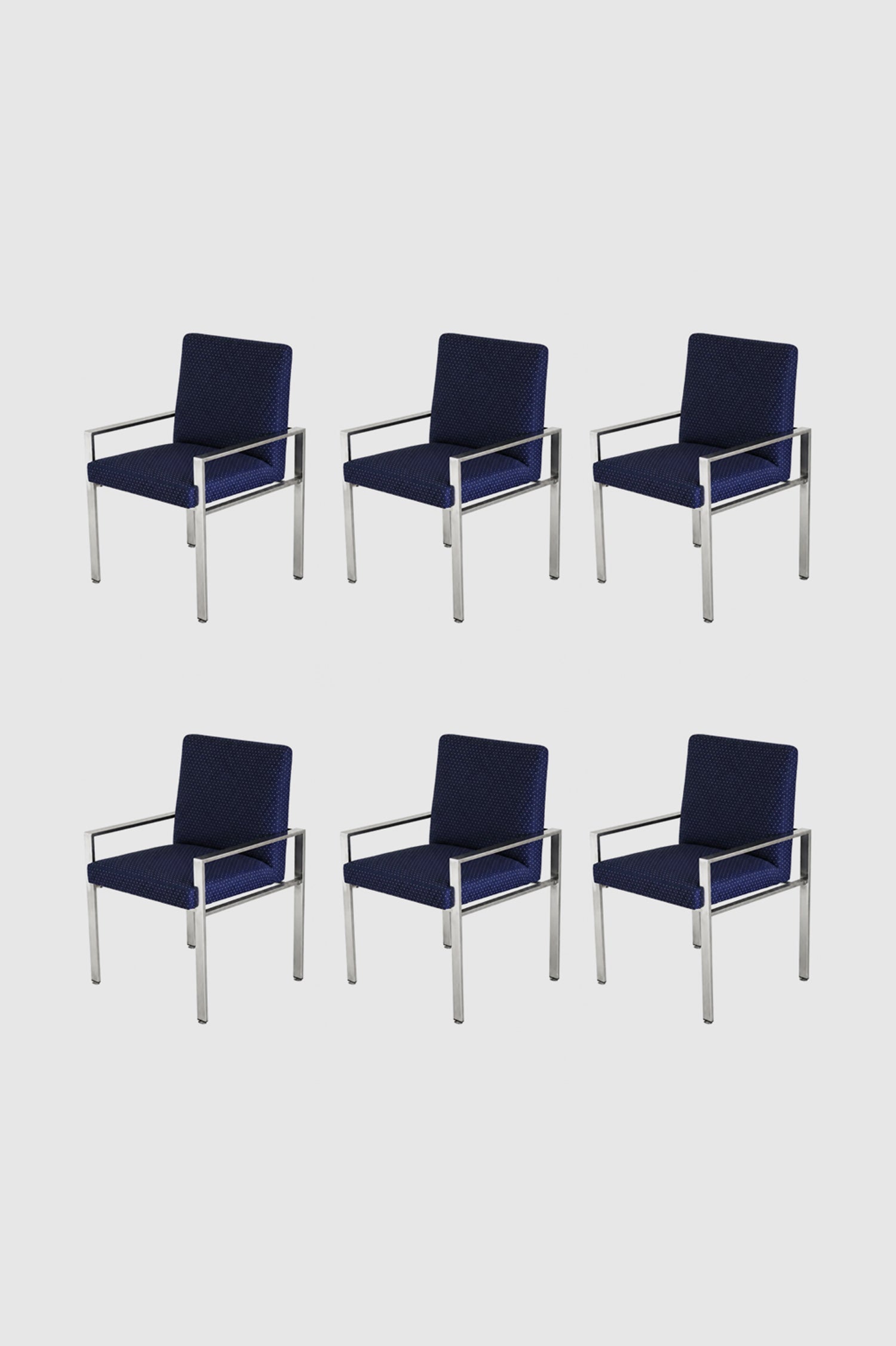 Harvey Probber Flat Bar Dining Chair, Set of 6