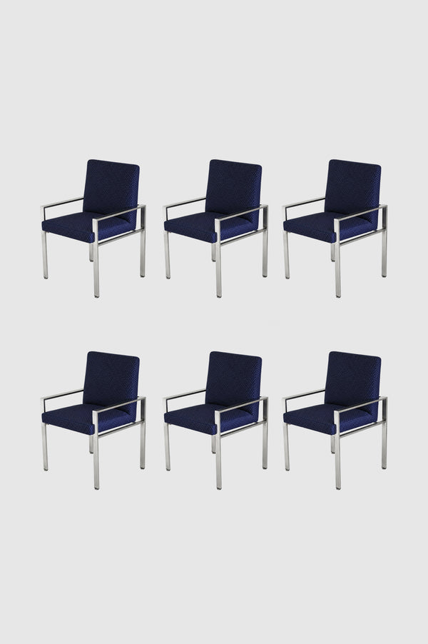 Harvey Probber Flat Bar Dining Chair, Set of 6