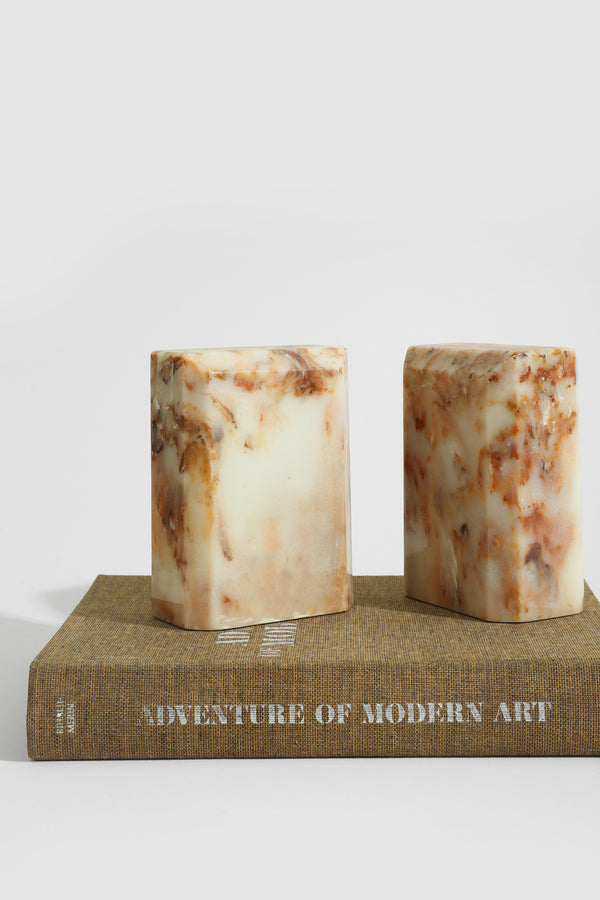 Block Marble Bookends