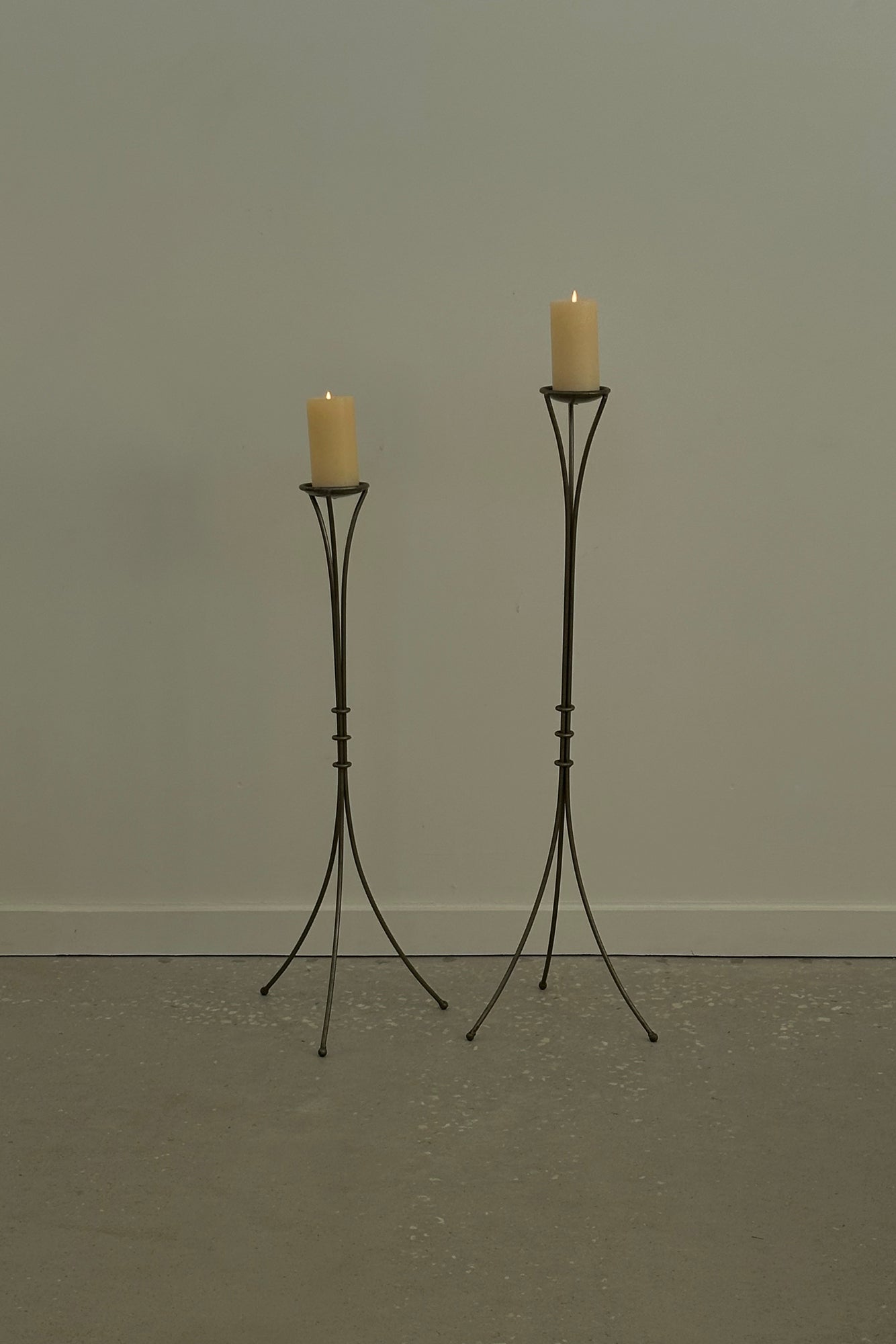 Sculptural Floor Candleholder Set