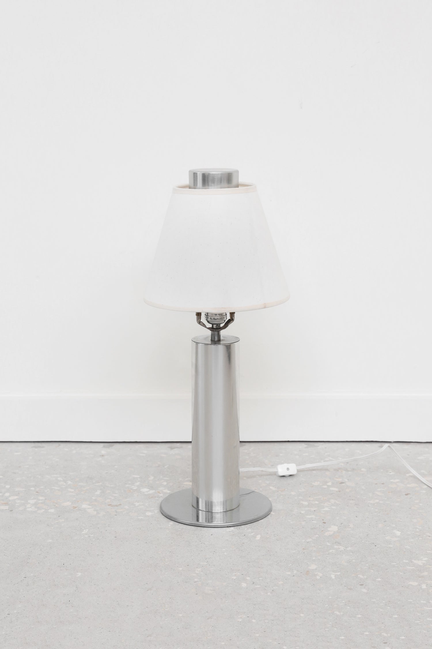 Chrome Cylindrical Table Lamp