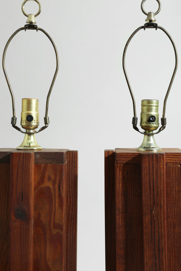 Pine Table Lamp Set