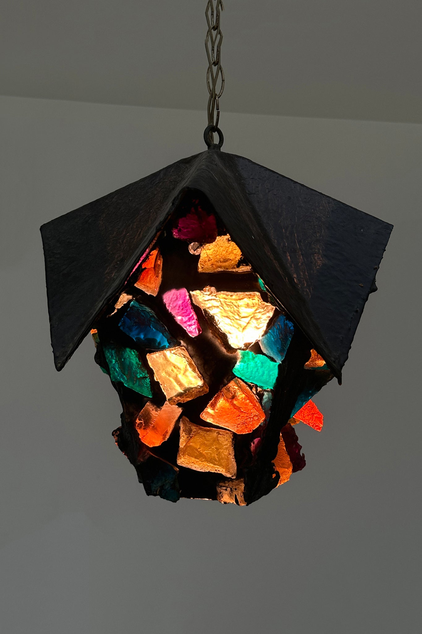 Chunk Glass Hanging Lantern