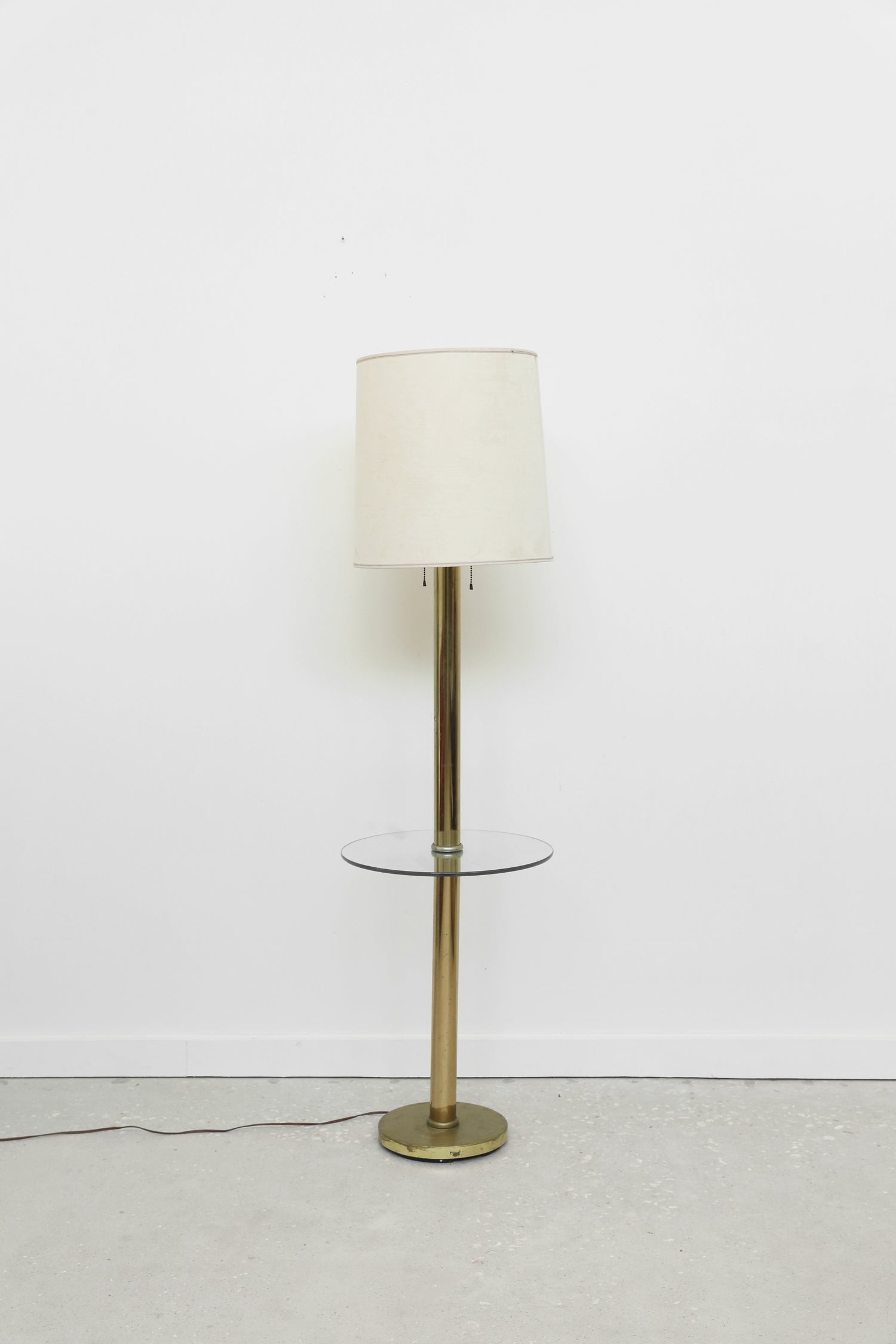 Brass Floor Lamp with Table