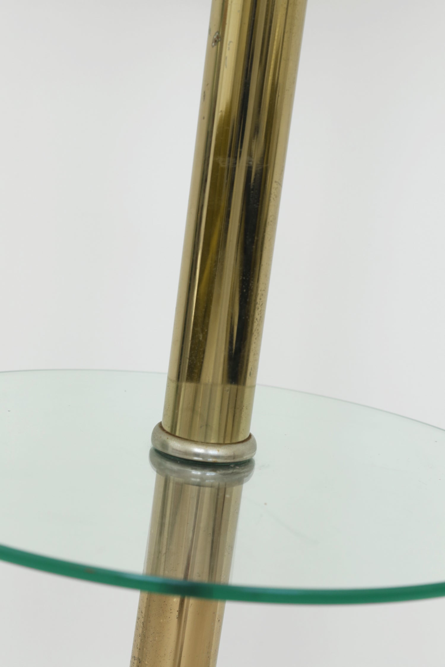 Brass Floor Lamp with Table