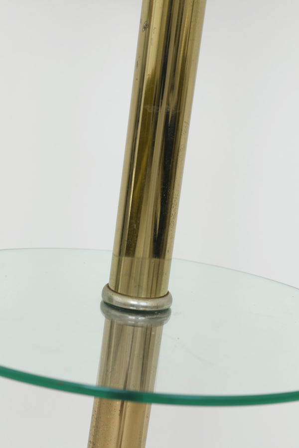 Brass Floor Lamp with Table