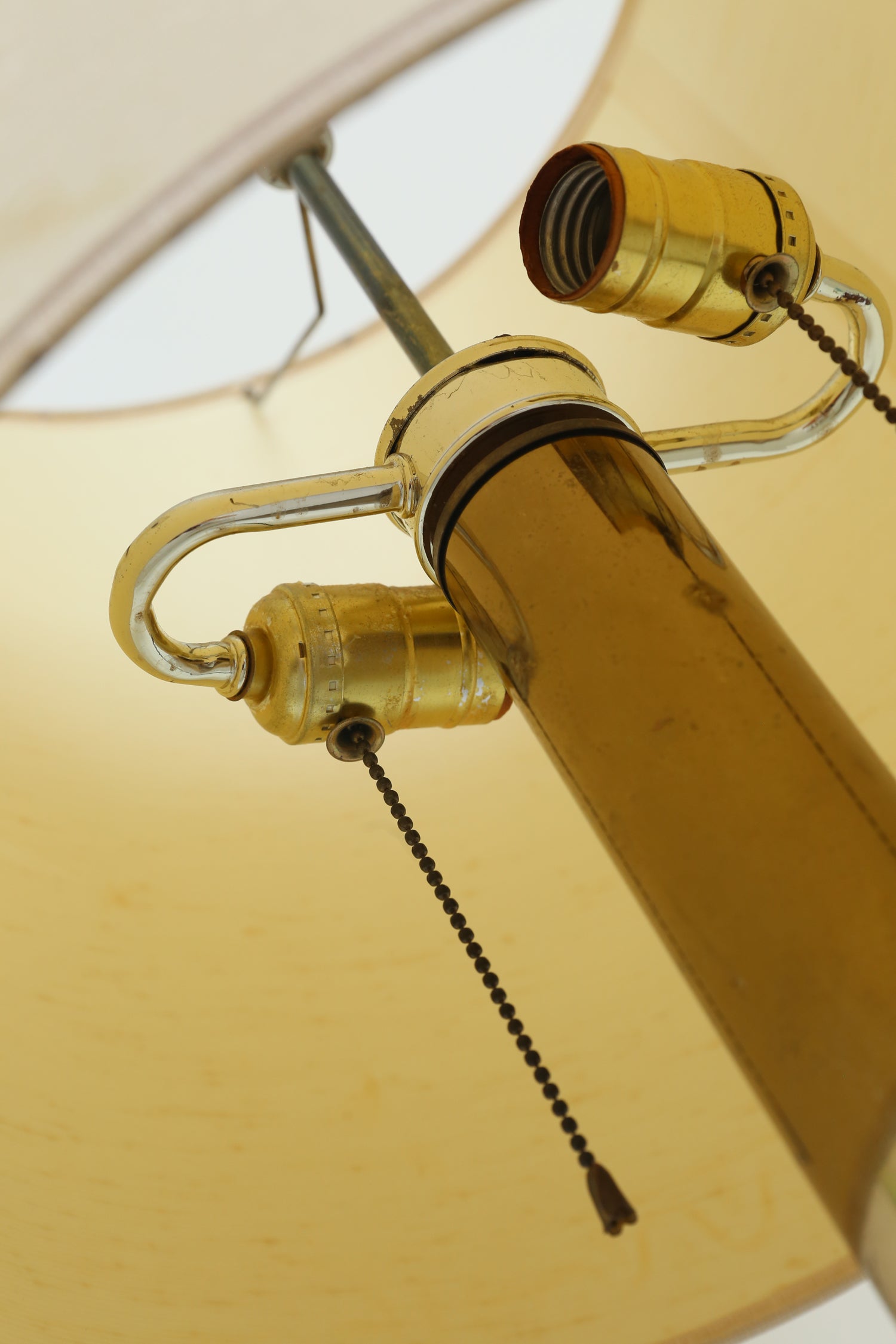 Brass Floor Lamp with Table