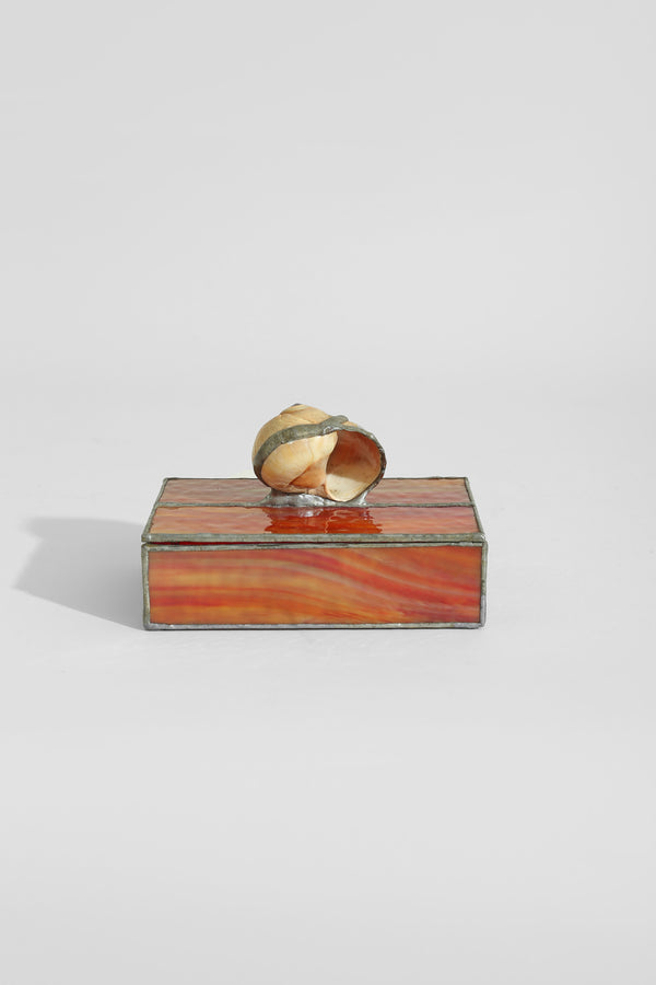 Spiral Shell Glass Jewelry Box