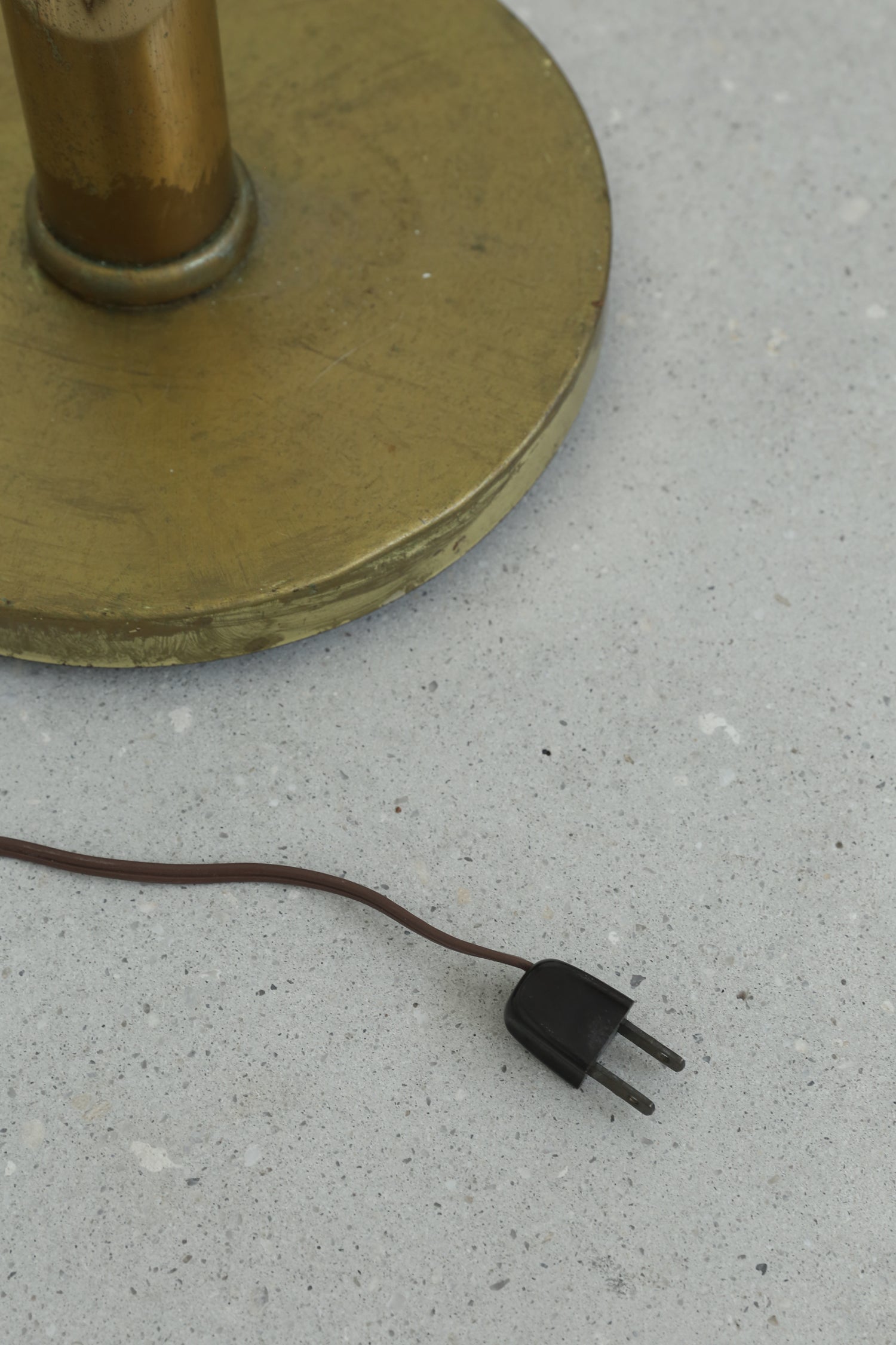 Brass Floor Lamp with Table