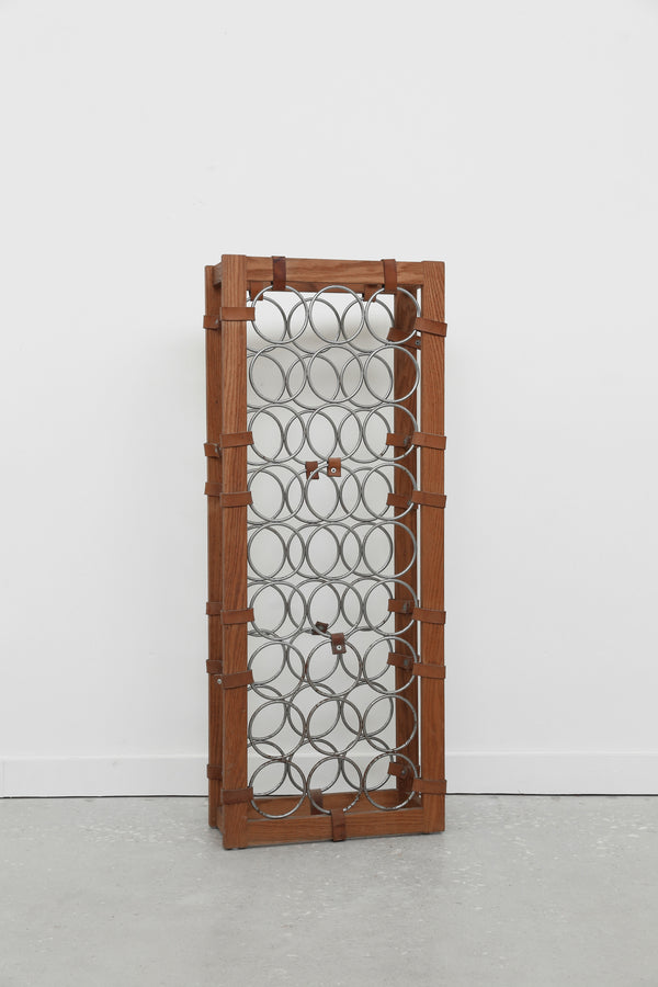 Leather + Wood Wine Rack