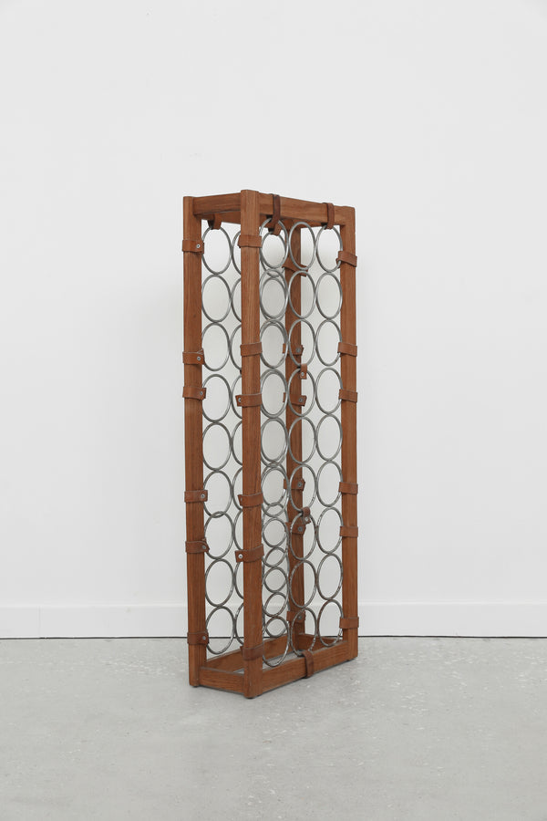 Leather + Wood Wine Rack