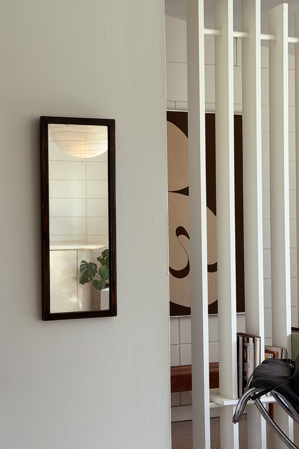 Vintage Primitive Wood Mirror