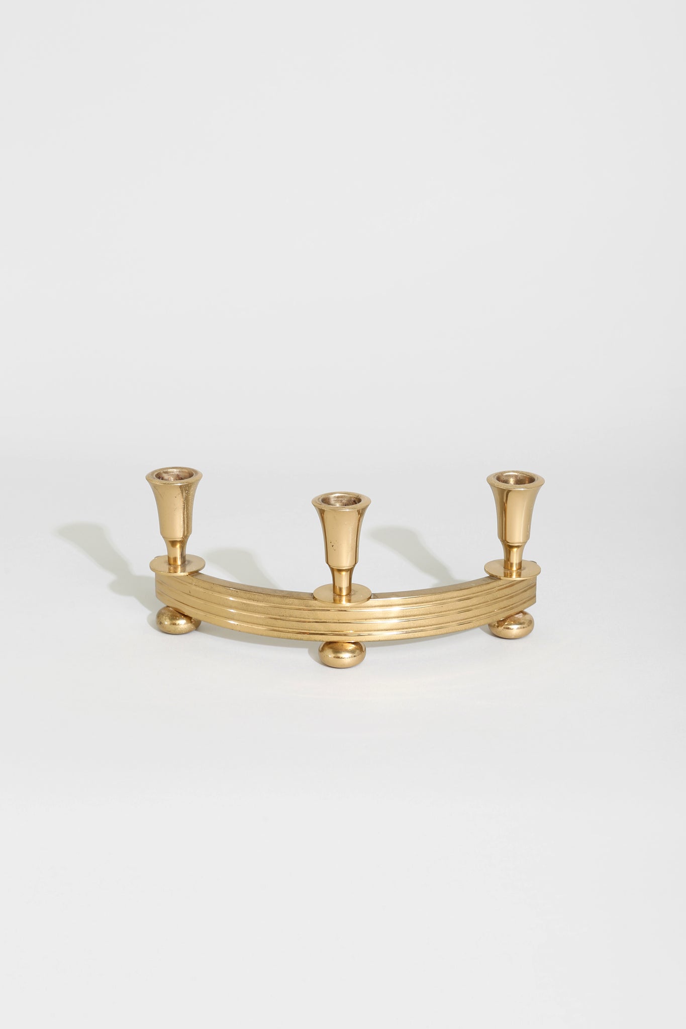 Brass Art Deco Candleholder Set